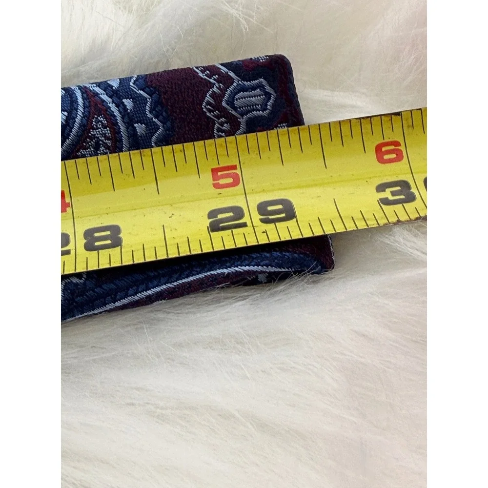 Bocara Mens Silk Necktie Burgundy Blue Paisley Hand Made Classic Tie 58in